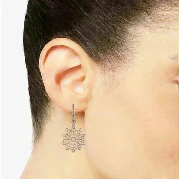 Marchesa GOLD TONE Filigree Drop Earrings - Picture 4 of 5